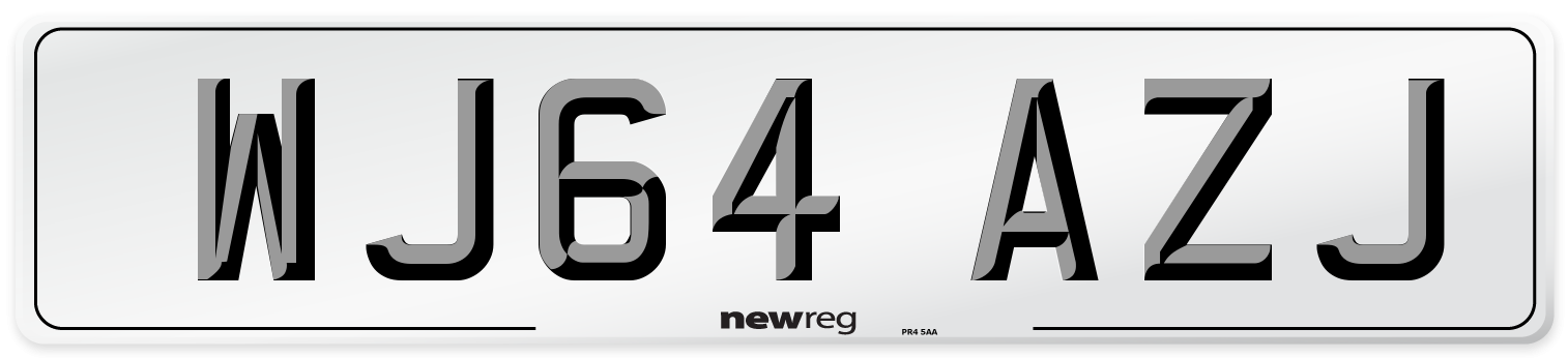 WJ64 AZJ Number Plate from New Reg